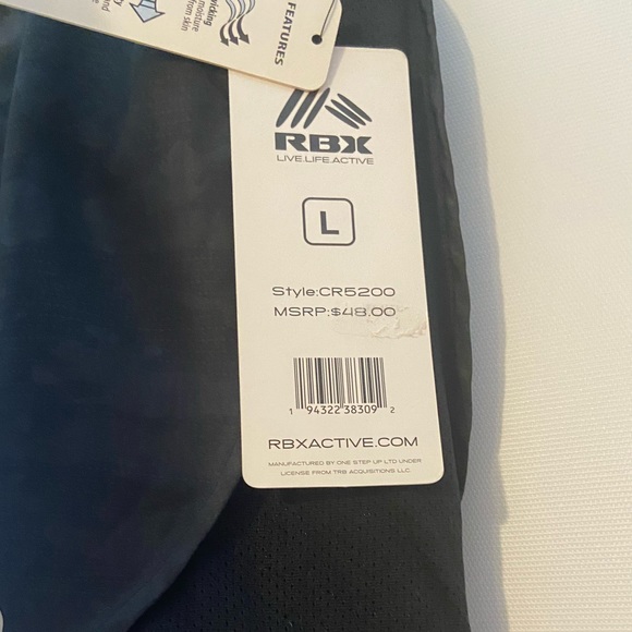 RBX Athletic Shorts Black Camo Large NWT - Picture 3 of 3